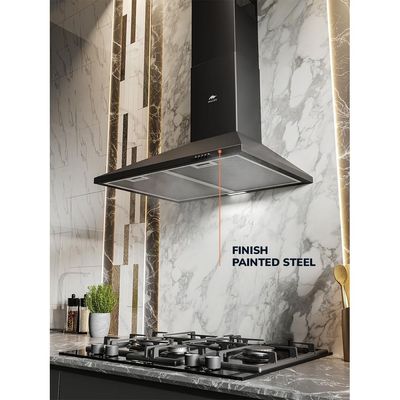MILLEN 60cm Black Chimney Range Hood - MKH 604 BL, 3 Years Warranty - Black