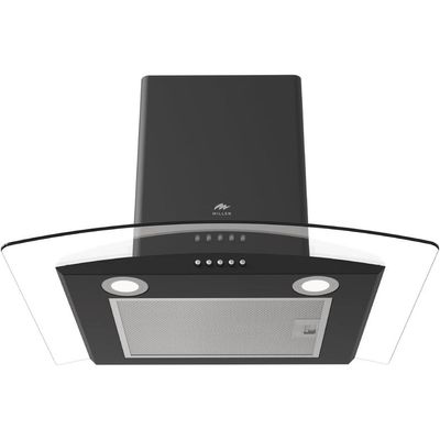 MILLEN Range Hood 60cm Curved Glass Black Chimney - MKHG 603 BL, 3 Years Warranty - Black