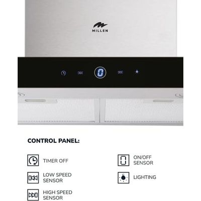 MILLEN 60cm Range Hood Silver/Black - MKH 605 IX - Silver