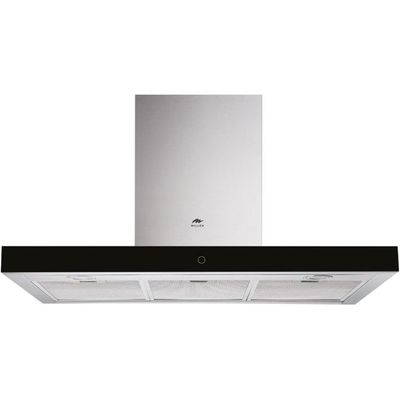 MILLEN 90 cm Black Glass/Stainless Steel Range Hood 750m3/h - MKH 905 IX, 3 Year Warranty - Silver