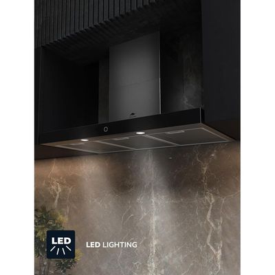 MILLEN 90 cm Black Glass/Stainless Steel Range Hood 750m3/h - MKH 905 IX, 3 Year Warranty - Silver