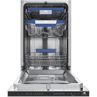 MILLEN Built-in Dishwasher 45cm - Compact and Efficient, Auto Open, Indicator,AquaStop, 3Y Warranty, MDW 45731 - Stainless Steel