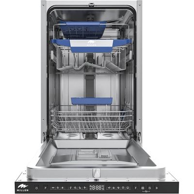 MILLEN Built-in Dishwasher 45cm - Compact and Efficient, Auto Open, AquaStop, 3Y Warranty, MDW 45732 - Stainless Steel