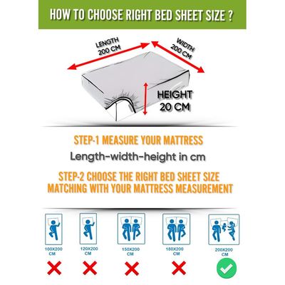 Dark Grey Extra Deep Pocket Bed Sheets Cotton 3 Piece Sheet Set 200x200x20cm