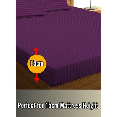 Faded Purple Extra Deep Pocket Bed Sheets Cotton 2 Piece Sheet Set 120x200x15cm