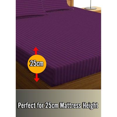 Faded Purple Extra Deep Pocket Bed Sheets Cotton 3 Piece Sheet Set 180x200x25cm