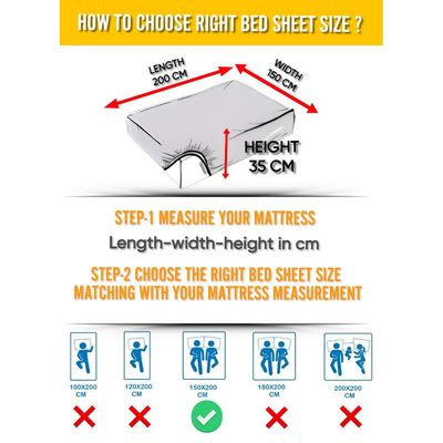 Light Grey Striped Double Bed Sheet Sets Cotton 3 Piece Set Deep Pocket 150x200x35cm