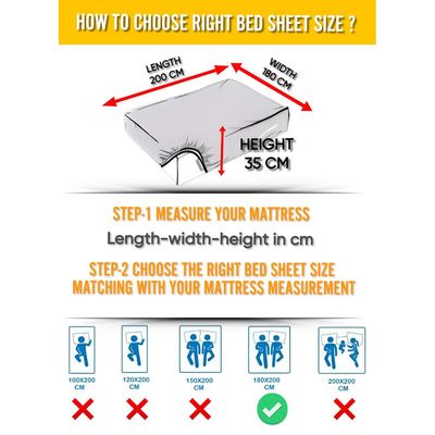 Light Grey Striped Design Bed Sheet Set Deep Pocket Machine Washable 180x200x35cm