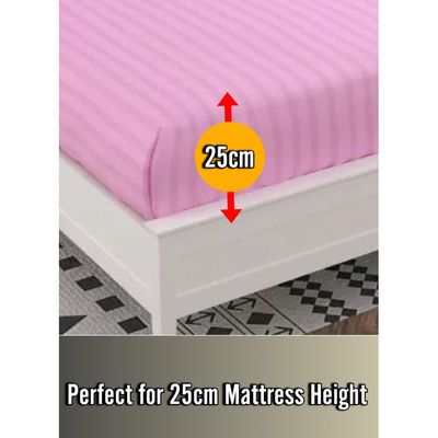 Pastel Pink Extra Deep Pocket Bed Sheet Cotton 3 Piece Sheet Set 180x200x25cm