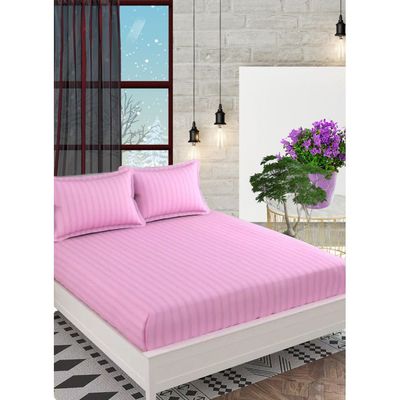 Pastel Pink Extra Deep Pocket Bed Sheet Cotton 3 Piece Sheet Set 180x200x35cm