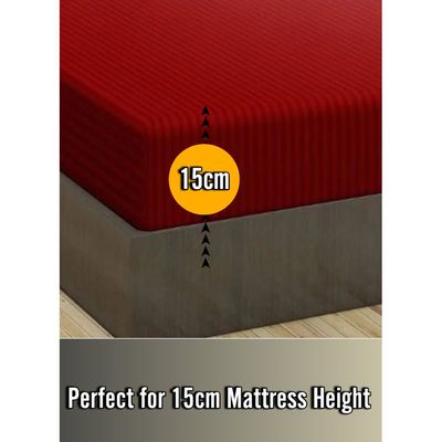 Red Extra Deep Pocket Single Size Sheets Cotton 2 Piece Sheet Set 100x200x15cm