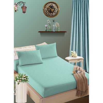 Light Green Extra Deep Pocket Bed Sheet Cotton 3 Piece Sheet Set 150x200x20cm