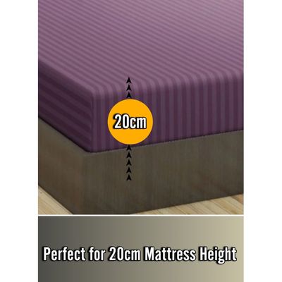 Wine Berry Extra Deep Pocket Sheets Cotton 3 Piece Bed Sheet Set 180x200x20cm