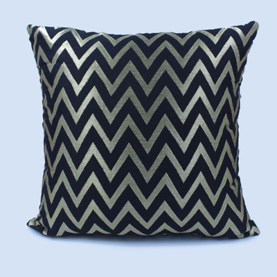 Orchard Cushion Cover 16 x 16 inch (Zig Zag Design - Black) 40 x 40 cm Luxury Decorative Cushion Cover for Sofa, Bed & Living Room- Set of 2 without inserts