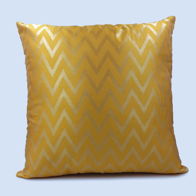 Orchard Cushion Cover 18 x 18 inch (Zig Zag Design - Yellow) 45 x 45 cm Luxury Decorative Cushion Cover for Sofa, Bed & Living Room- Set of 2 without inserts