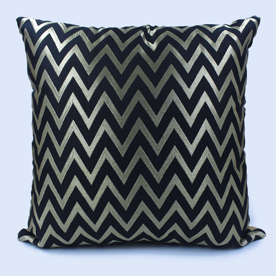 Orchard Cushion Cover 18 x 18 inch (Zig Zag Design - Black) 45 x 45 cm Luxury Decorative Cushion Cover for Sofa, Bed & Living Room- Set of 2 with inserts