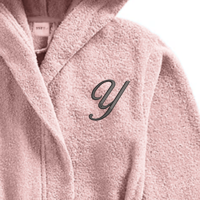 Daffodil Monogrammed Kids Bathrobe (108x104 Cm) 6 Year Baby Pink Hooded Terry Cotton Set of 01 - Letter "Y"