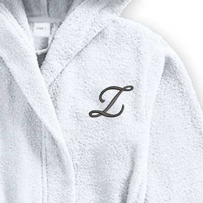 Daffodil Monogrammed Kids Bathrobe (112x113 Cm) 8 YEAR White Hooded Terry Cotton Set of 01 - Letter "Z"