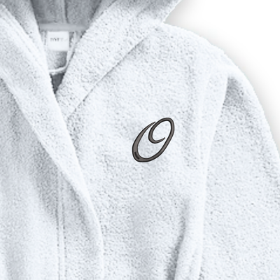 Daffodil Monogrammed Kids Bathrobe (120x124 Cm) 10 YEAR White Hooded Terry Cotton Set of 01 - Letter "O"