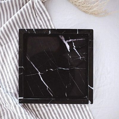 Black Marble Border Tray Black Marble Border Tray