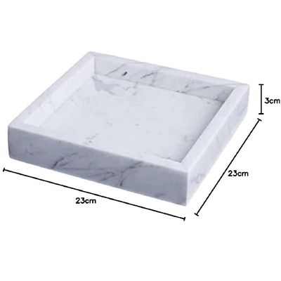 White Marble Border Tray