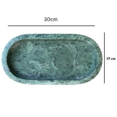 Green Oval Marble Border Tray Green Oval Marble Border Tray