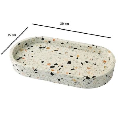 Terrazo Oval Marble Border Tray Terrazo Oval Marble Border Tray