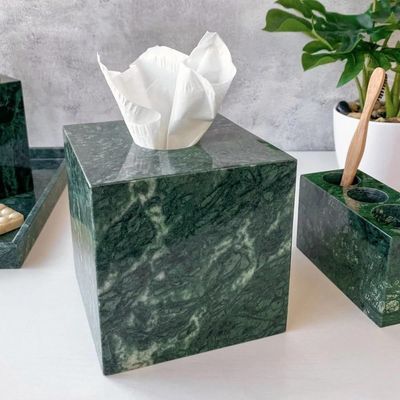 Green Cube Tissue Box