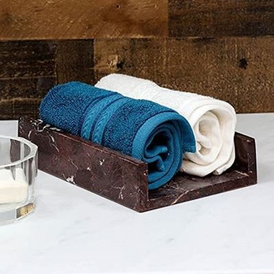Burgundy Marble Towel Tray