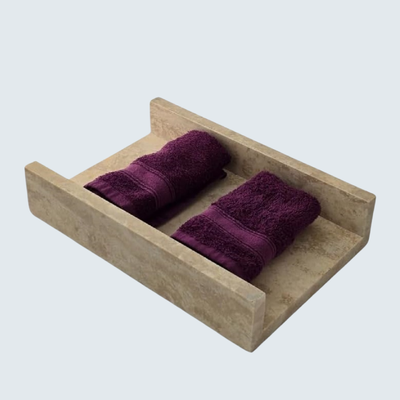 Travertine Marble Towel Tray