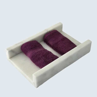 White Marble Towel Tray White Marble Towel Tray
