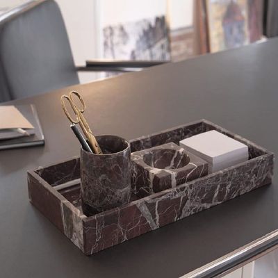 Burgundy Rectangular Marble Border Tray Burgundy Rectangular Marble Border Tray