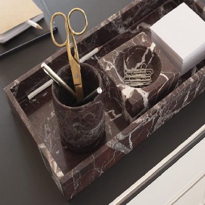 Burgundy Rectangular Marble Border Tray