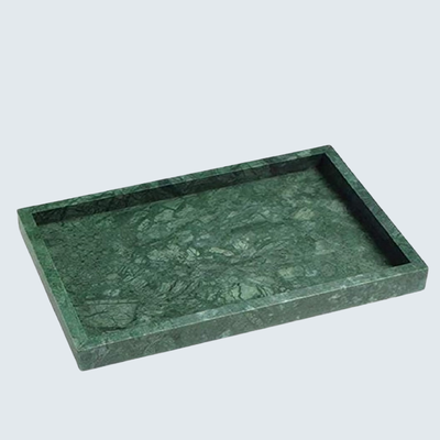 Green Rectangular Marble Border Tray