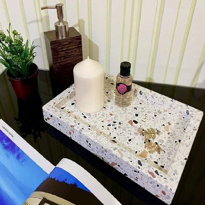 Terrazo Rectangular Marble Border Tray Terrazo Rectangular Marble Border Tray