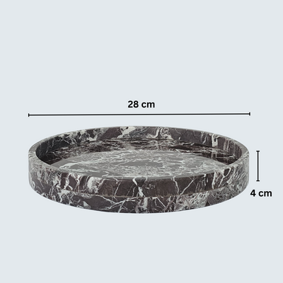 Burgundy Round Marble Tray Burgundy Round Marble Tray