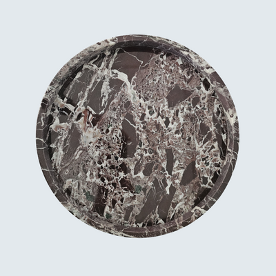 Burgundy Round Marble Tray
