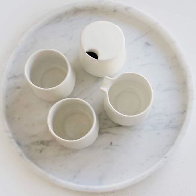 White Round Marble Tray