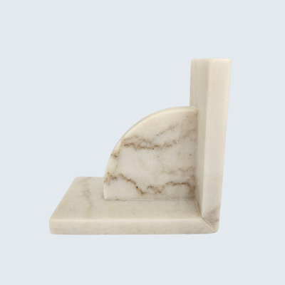 White Marble Bookends