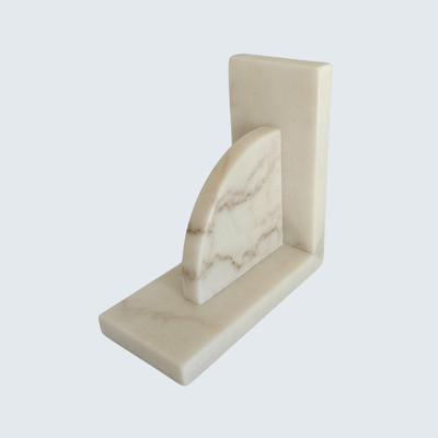 White Marble Bookends