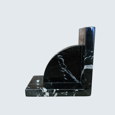 Black Marble Decorative Bookends