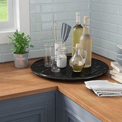BLack Marble Tray Lazy Suzan