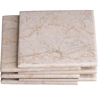 Beige Square Marble Coasters (set of 6)