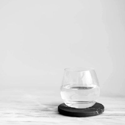 Black Round Marble Coasters (set of 6)