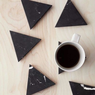 Black Triangle Marble Coasters (set of 6) Black Triangle Marble Coasters (set of 6)