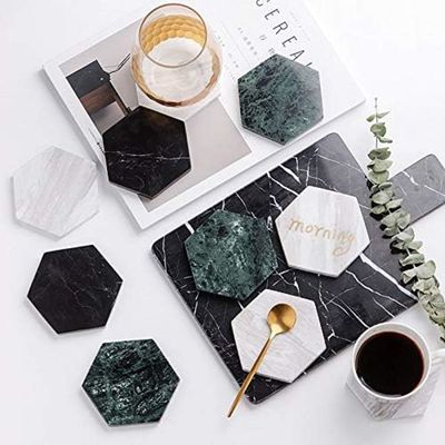 Green Hexagon Marble Coasters (set of 6) Green Hexagon Marble Coasters (set of 6)