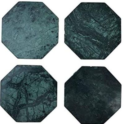 Green Octagon Marble Coasters (set of 6) Green Octagon Marble Coasters (set of 6)