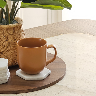 White Hexagon Marble Coasters (set of 6)