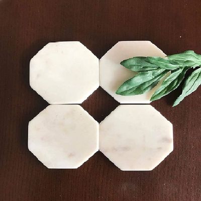 White Octagon Marble Coasters (set of 6)