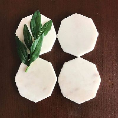 White Octagon Marble Coasters (set of 6) White Octagon Marble Coasters (set of 6)